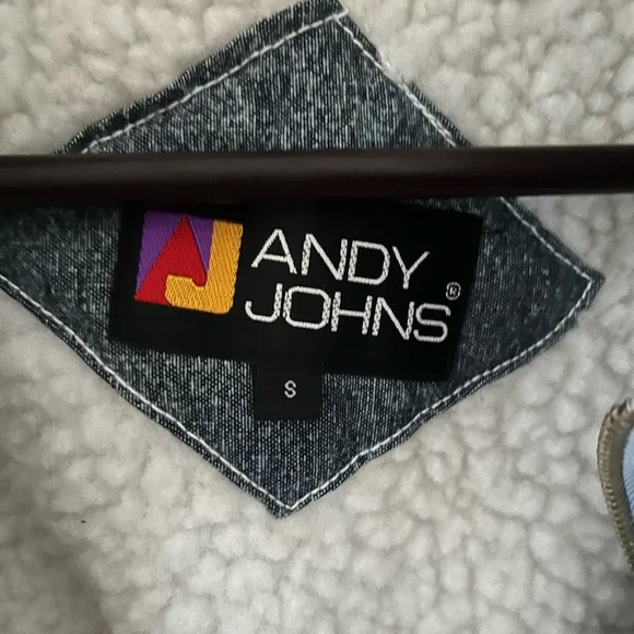 NWT Vintage Acid Wash Denim Jacket Fleece Lined Jean Anorak 80s Andy Johns - Picture 2 of 12